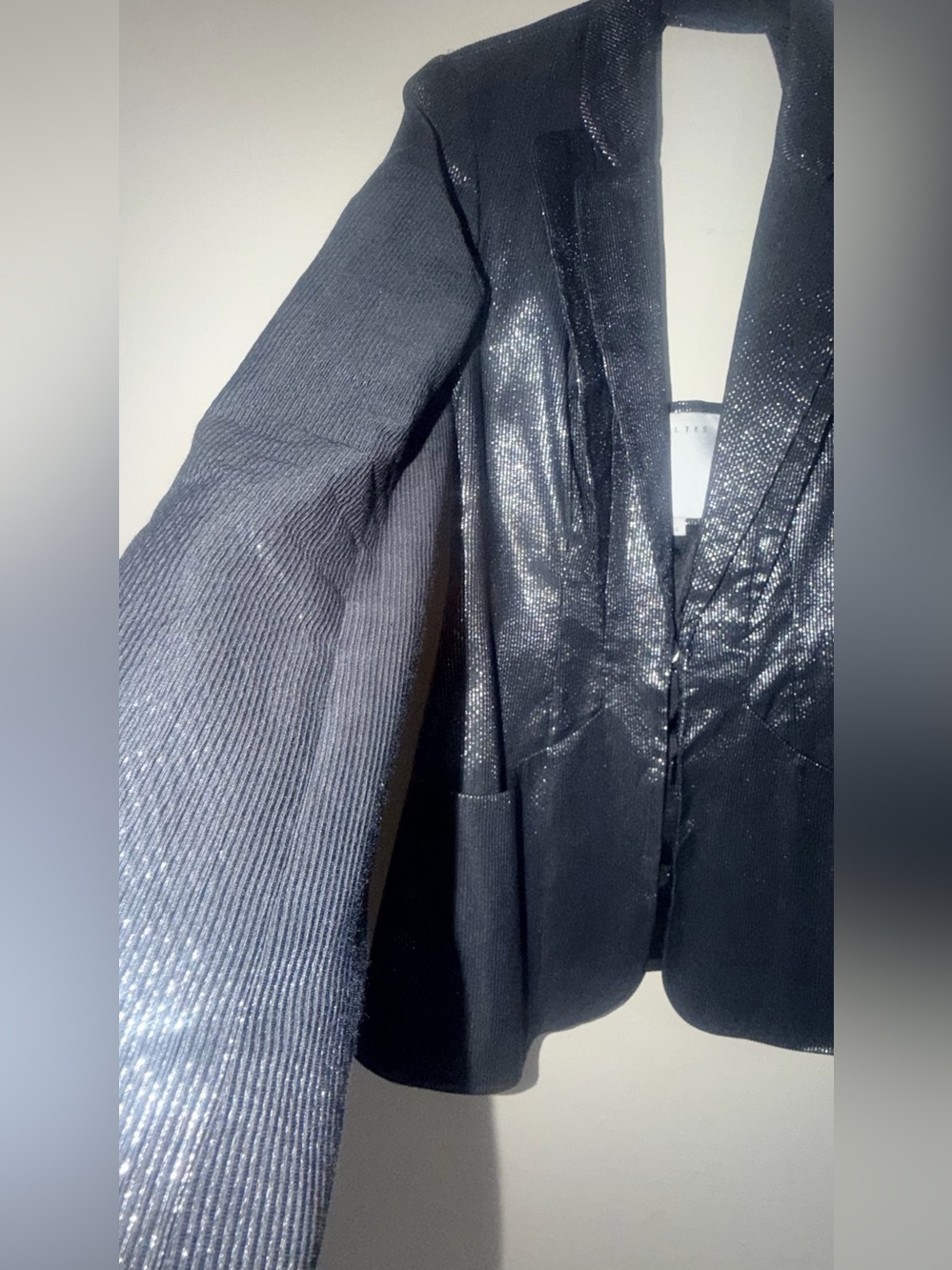 Walter Metallic Black Women's Blazer Jacket - Picture 5 of 12